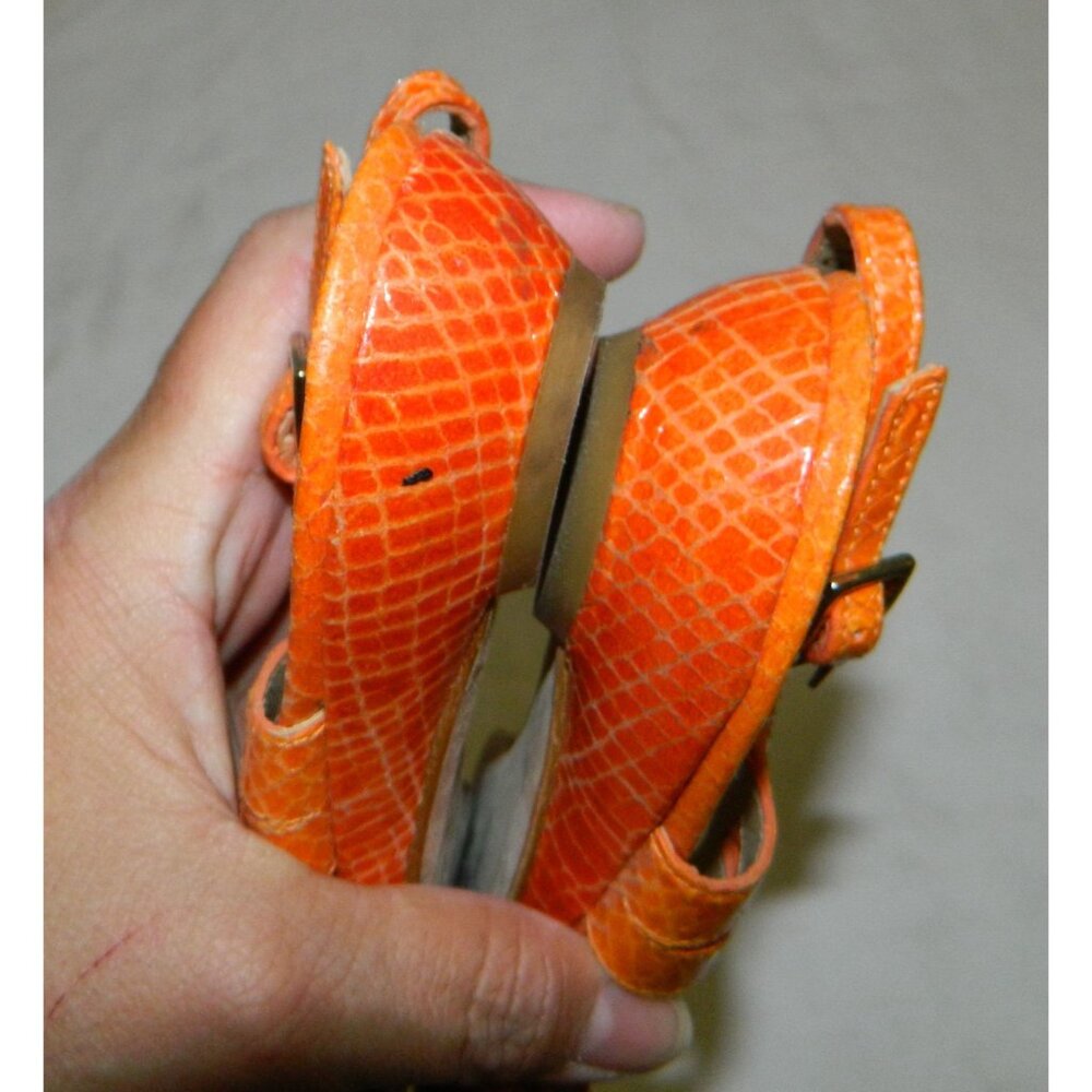 Stuart Weitzman Womens Leather Slingback Sandals In Orange & Green Size 7, 7.5 - Picture 8 of 15